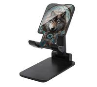 JTKBNVM Universal Cell Phone Stand for Desk Adjustable Mobile Wolf Dream Catcher Phone Holder Mount Cradle Dock Compatible with 4.0-8.0 Inch Smartphones Portable Office Desktop Accessories Decor