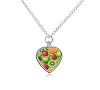 JTKBNVM Various Fruits Pet Cremation Jewelry for Ashes Waterproof Urn Necklace with Filling Kit Heart Pendant Ash Necklace Memorial Keepsake Jewelry Custom Sympathy Gift for Dog Cat Human Ashes