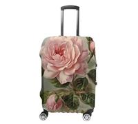 JTKBNVM Vintage Beautiful Rose Luggage Covers Tsa Approved Suitcase Cover Elastic Washable Luggage Sleeve Carry on Cover Protector Anti-Scratch Suitcase Protector Fits 19-30 Inch Case, white, L