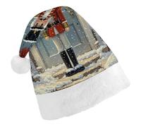 JTKBNVM Vintage Nutcracker Santa Hat Christmas Hats with Comfort Lining & Plush Brim Xmas Hat Cap for Holiday Festive Party Favors