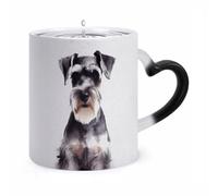 JTKBNVM Well-behaved Schnauzer Color Changing Coffee Mug 11oz Magic Ceramic Cup with Heat Sensitive Design Novelty Black to White Transformation Mug for Halloween Christmas Gifts Women Men
