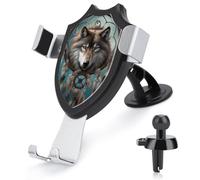 JTKBNVM Wolf Dream Catcher Car Phone Mount 3-in-1 Universal Air Vent/Dashboard/Windshield Holder with 360° Rotatable Cell Phone Stand Head Quick One Touch Release for 4.0-6.0 Inch Smartphones
