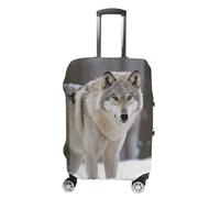 JTKBNVM Wolf in The Snow Luggage Covers Tsa Approved Suitcase Cover Elastic Washable Luggage Sleeve Carry on Cover Protector Anti-Scratch Suitcase Protector Fits 19-30 Inch Case, white, XL