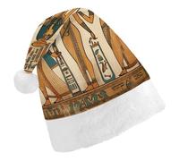 JTKBNVM Women In Ancient Egypt Santa Hat Christmas Hats with Comfort Lining & Plush Brim Xmas Hat Cap for Holiday Festive Party Favors