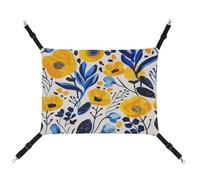 JTKBNVM Yellow and Blue Flowers Cat Hammock Pet Hammock Ferret Hammock Cat Hammock for Large Cats Hamster Hammock Soft Hanging Bed Cat Hammock Hanging Cat Hammock Bed