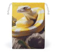 JTKBNVM Yellow And White Python Muslin Bags Cotton Drawstring Bags Drawstring Gift Bags Canvas Christmas Bags Cloth Gift Bags Drawstring Pouch Jewelry Pouches Drawstring Bags 1 Pc, Style, 1 Count