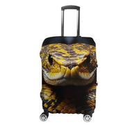 JTKBNVM Yellow Snake Luggage Covers Tsa Approved Suitcase Cover Elastic Washable Luggage Sleeve Carry on Cover Protector Anti-Scratch Suitcase Protector Fits 19-30 Inch Case, white, L