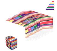 JTKDG 12 Pcs Mexican Serape Table Runners 35 x 215 cm Mexican Theme Party Table Decorations Colorful Striped Serape Table Blanket Runner Tablecloth for Cinco de Mayo Mexican Fiesta Party