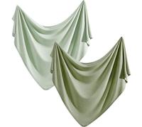 JTKDG 2 Pcs Newborn Swaddle Blanket, 33 x 44Inch Ultra Soft Stretchy Jersey Knit Extra Large Receiving Blankets for Easy Swaddling Baby Snug and Cozy