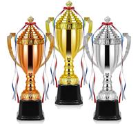 JTKDG 3rd 2nd 1st Place Trophy Awards, 15" Gold Award Trophies Awards Plastic Trophy Adult Winner Trophy Cup Award for Party Favors Competitions Winning Prizes