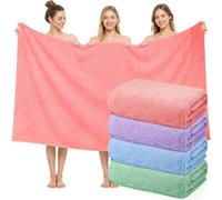 JTKDG 4 Pcs Oversized Bath Towels 102 x 204 cm Extra Large Bath Sheets for Adults Jumbo Microfiber Towel Soft Absorbent Shower Sheet for Bathroom Hotel Spa (Bright Colors)