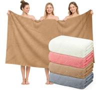 JTKDG 4 Pcs Oversized Bath Towels 102 x 204 cm Extra Large Bath Sheets for Adults Jumbo Microfiber Towel Soft Absorbent Shower Sheet for Bathroom Hotel Spa (Warm Colors)