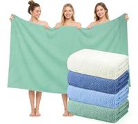 JTKDG 4 Pcs Oversized Bath Towels 102 x 204 cm Extra Large Bath Sheets for Adults Jumbo Microfiber Towel Soft Absorbent Shower Sheet for Bathroom Hotel Spa (Fresh Colors)