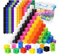 JTKDG 400 Pcs Math Learning Linking Cube with Storage Container Counting Cubes, Colorful Plastic Counting Blocks Manipulatives Classroom Learning Supplies for Kindergarten Classroom Homeschool