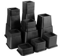JTKDG Bed Risers 12 inch Heavy Duty, Elevation in Heights 1, 2, 3, 4, 5, 6, 7, 8, 9, 10, 11, 12 Inch Adjustable Furniture Risers for Chair Table and Desk Legs Lifting Set of 4 Pack