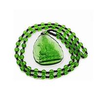 JTKDL Green Tara Glass Pendant Buddha Tantric Pendant,5.25x4x1.2cm