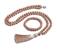 jtkhaweh Classic 7- Beaded Knotted Necklace Bracelet Set Rosary Withbracelet