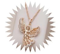 jtkhaweh Classic Angel Pendant Necklace For Women Rosegoldcolor With White Natural Zircon H1532