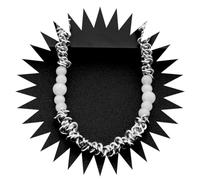 jtkhaweh Classic Mix And Match Stone Chain Necklace Bracelet Exaggerated Personality Sweater Chain Bracelet 40+5Cm