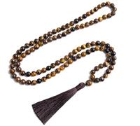 jtkhaweh Classic Natural Yellow Black Onyx Necklace Beaded Bracelet Men'S And Women'S Sets N-S0012