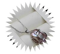 jtkhaweh Classic Real Baroque Natural Freshwater Pearl Necklace Chain 45Cm For Women Silverpurlepearl