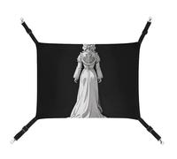 JTKLQBN 16.9 X 13 Inches Hanging Pet Hammock Scary Girl Printed Bed Soft Pet Mat with Adjustable Straps Breathable Hanmock for Cats Ferret Small Dogs Rabbits