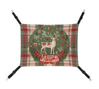 JTKLQBN 16.9 X 13 Inches Hanging Pet Hammock Vintage Woodgrain Christmas Wildlife Printed Bed Soft Pet Mat with Adjustable Straps Breathable Hanmock for Cats Ferret Small Dogs Rabbits