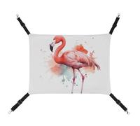 JTKLQBN 16.9 X 13 Inches Hanging Pet Hammock Watercolor Flamingo Printed Bed Soft Pet Mat with Adjustable Straps Breathable Hanmock for Cats Ferret Small Dogs Rabbits