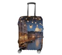 JTKLQBN Anti-Scratch Luggage Cover Beautiful Venice at Night Printed Luggage Case Protector Washable Suitcase Covers Elastic Suitcase Protector for Size S (19-21 inches) Luggage, Beautiful Venice at