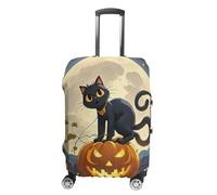 JTKLQBN Anti-Scratch Luggage Cover Black Cat on Full Moon Night Printed Luggage Case Protector Washable Suitcase Covers Elastic Suitcase Protector for Size Luggage, Black Cat on Full Moon Night, XL
