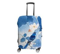 JTKLQBN Anti-Scratch Luggage Cover Blue And White Chinese Style Flower And Bird Printed Luggage Case Protector Washable Suitcase Covers Elastic Suitcase Protector for Size XL (30-32 inches) Luggage,