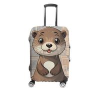 JTKLQBN Anti-Scratch Luggage Cover Cartoon Cute Otter Printed Luggage Case Protector Washable Suitcase Covers Elastic Suitcase Protector for Size S (19-21 inches) Luggage, Cartoon Cute Otter, Small