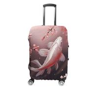 JTKLQBN Anti-Scratch Luggage Cover Cherry Blossom Red Carp Printed Luggage Case Protector Washable Suitcase Covers Elastic Suitcase Protector for Size XL (30-32 inch) Luggage, Cherry Blossom Red Carp,
