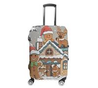 JTKLQBN Anti-Scratch Luggage Cover Gingerbread Small Home Printed Luggage Case Protector Washable Suitcase Covers Elastic Suitcase Protector for Size Luggage, Gingerbread Small Home, M