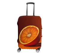 JTKLQBN Anti-Scratch Luggage Cover Half An Orange Printed Luggage Case Protector Washable Suitcase Covers Elastic Suitcase Protector for Size M (22-24 inches) Luggage, Half An Orange, M