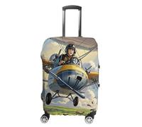 JTKLQBN Anti-Scratch Luggage Cover Planes Fly Animals Run Printed Luggage Case Protector Washable Suitcase Covers Elastic Suitcase Protector for Size Luggage, Planes Fly Animals Run, XL