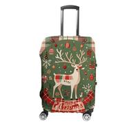 JTKLQBN Anti-Scratch Luggage Cover Vintage Woodgrain Christmas Wildlife Printed Luggage Case Protector Washable Suitcase Covers Elastic Suitcase Protector for Size XL (30-32 inches) Luggage, Vintage