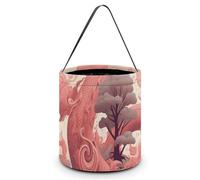 JTKLQBN Halloween Tote Candy Bags, Christmas Buckets for Gifts Dragon on Tree Printed Reusable Halloween Candy Buckets Goodie Bags for Party Favor Christmas Halloween, Dragon on Tree, 7.9*7.9*8.3