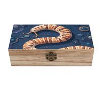 JTKLQBN Large Wooden Storage Box With Lid And Front Clasp Worm Shape Biological Office Desk Organizer Bins Beautifully Keepsake Box Memory Boxes Decorative Jewelry Boxes for Crafts Art Gift