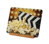 JTKREZ 8x6 Inch Picture Frame with Cinema Movie Clapboard And Popcorn Printing Metal Aluminum Photo Frames with Base for Tabletop or Desktop