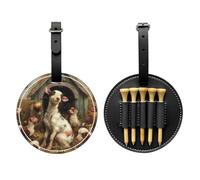 JTKREZ Farm Animals Printed Golf Tee Holder PU Leather Golf Tees Bag for Golfer Men Women, Black
