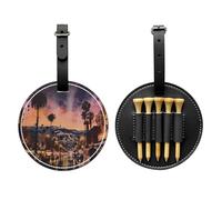 JTKREZ The Old Hollywood Printed Golf Tee Holder PU Leather Golf Tees Bag for Golfer Men Women, Black