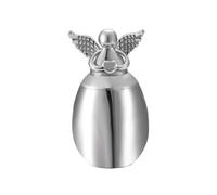 JTKSSCS Ashes Necklace 2pcs Small Keepsake Urns For Human Ashes Angel Wings Heart Mini Stainless Steel Cremation Memorial(Big size(30x52mm))