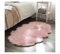 JTKSSCS Bedroom Rug Soft Bedroom Carpet Long Hair Bedside Rugs Sofa Cushion Living Room Fluffy Hairy(PINK,60X140CM 1PC)