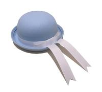 JTKSSCS Bowler Hat Round Dome Fedora Hats Women Girls Elegant College Style Bow Flutter Belt Party Bowler Hat Uniform Caps Accessories(Light Blue)