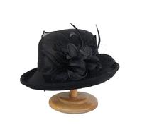 JTKSSCS Bowler Hat Women Warm Felt Flowers Hat Ladies Wide Brim Autumn Winter Noble Elegant Girls Party Cap Decoration(Color 5)