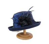 JTKSSCS Bowler Hat Women Warm Felt Flowers Hat Ladies Wide Brim Autumn Winter Noble Elegant Girls Party Cap Decoration(Color 9)