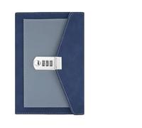 JTKSSCS Diary With Lock Book With Secret Notes Trifold School Password Office Notebook Supplies Agenda Lock Notepad Meeting Diary Student(Blue)