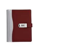 JTKSSCS Diary With Lock Business Office Password Loose Leaf Book A5 Notebook Multi Functional Card Slot Memopad(Red)