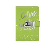 JTKSSCS Diary With Lock Leather Journal Notebook A5 With Combination Lock,Travel Writing Diary Personal Planner Agenda Notepad Gift For Girls Boy(Green)